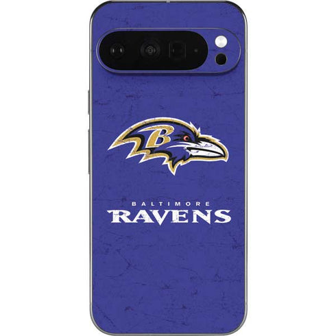 NFL Baltimore Ravens Distressed Pixel 9 Pro XL Skin